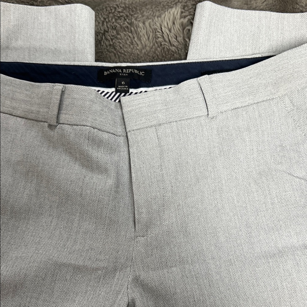 Banana Republic Ryan Pant Light Gray Trousers, Sz 6